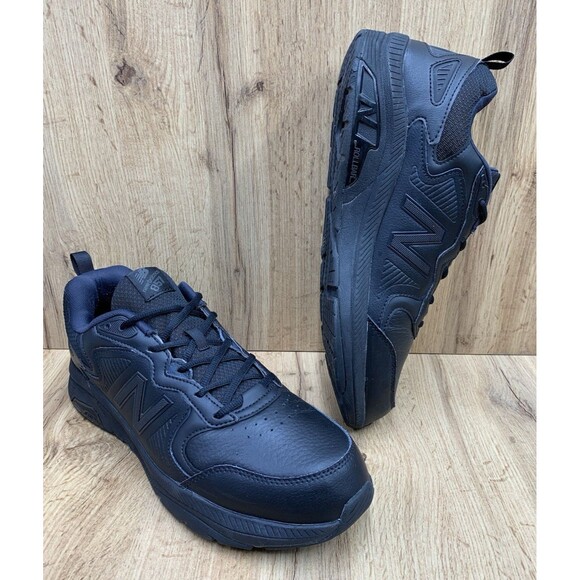 New Balance 857v3 Slip Resistant Leather Work Sneaker Shoes MX857AB3 Black 14 D - Picture 1 of 16